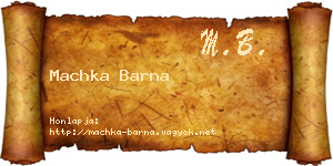 Machka Barna névjegykártya